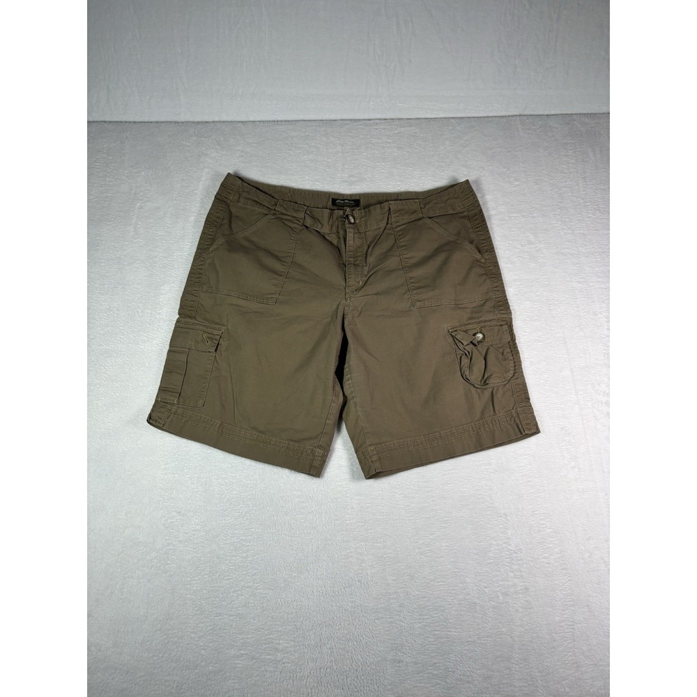 Eddie Bauer Mens Cargo Shorts Brown Beige Outdoor Cotton Canvas Size 20